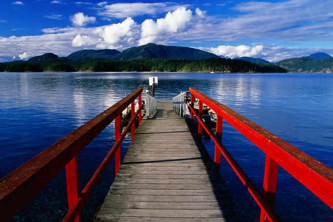 Dock at Squirrel Cove on Cortez Island near Vancouver Island.