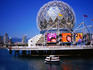 Geodesic dome of the high-tech playground of Science World.