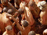 Tomato fight during La Tomatina festival.