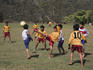 Children playing football at Bandare, Trisuli Valley.