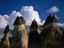 Fairy chimneys formed from volcanic ash weathered by time in the Cappadocian landscape near Zelve.