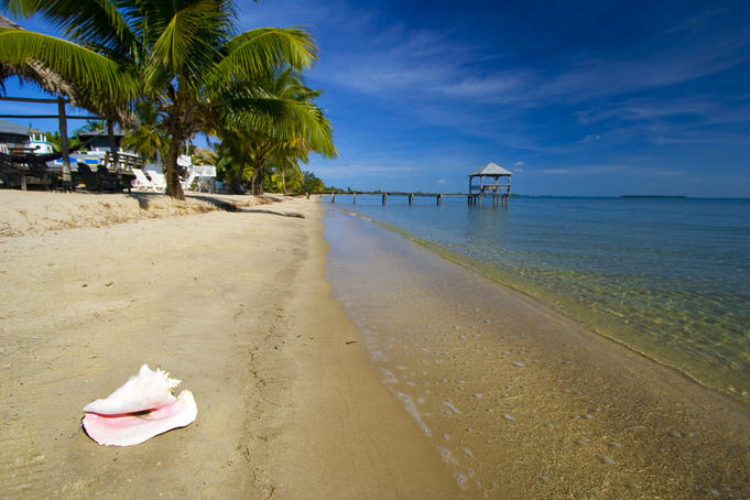Nautical Inn Beach at Seine Bight, Belize.