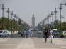 Koutoubia Mosque at the end of Avenue de La Menara.