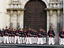 President's guards perform entertaining drills, Basalica Catedral, Plaza de Armas.