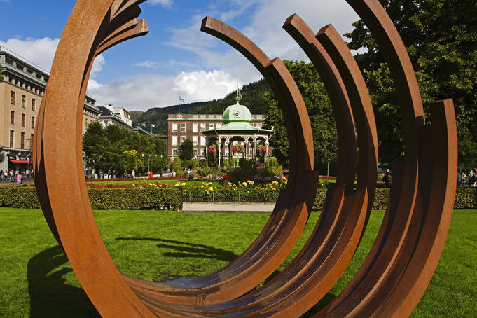 Sculpture outside the West Norway Museum of Decorative Art.