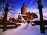 Czocha Castle (Tzschocha) hotel in winter, Lesna, Lower Silesia.