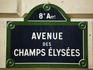 Street sign along Avenue des Champs Elysees.
