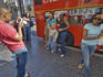Tourists taking photographs, Hollywood Boulevard.