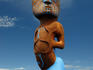 Pouwhenua Maori carved pole of Tangaroa God of the Sea.