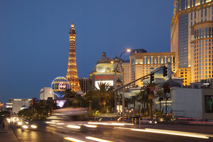 Aladdin and Paris Casinos on "The Strip".