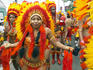 Carnival revellers parade on Carnival Tuesday.