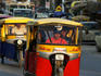 Mototaxi in the main street of Mancora.