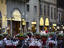 Restaurants on Piazza della Signoria in early evening.