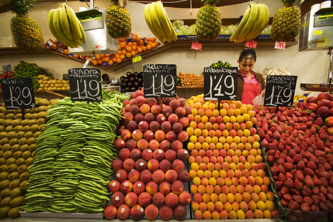 Fresh produce, Mercat de la Boqueria.