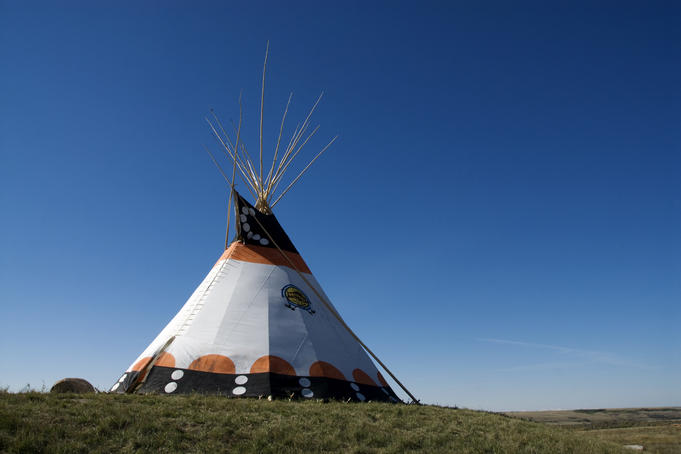 Tepee at Blackfoot Crossing Historical Park Interpretive Centre, Siksika Nation.