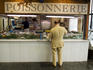Fish shop in Marche au Puces D'Aligre Flea Market in Gare de Lyon area.