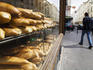 Bread in window on Rue Ramponeau in Belleville.