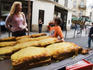 Croques (toasted cheese sandwiches) for sale on street in Place St-Germain des Bres area.