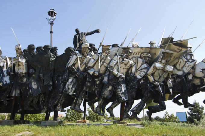 Communist-era military statue on display at Statue Park.