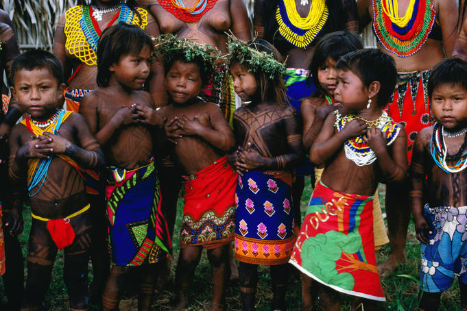 Children from the Embera and Wounaan tribes.