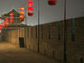 City Wall of Xi'an decorated with red lanterns.