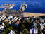 Overlooking Provincetown houses and harbour from atop Pilgrim Monument.