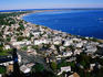 Overlooking Provincetown houses and foreshore from atop Pilgrim Monument.