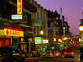 Looking along Grant Avenue, Chinatown, at dusk.