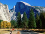 Half Dome peak and Northside Drive, seen from near Housekeeping Camp, Yosemite Valley.