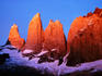 Torres del Paine at sunrise.