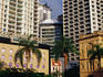 City buildings from Queens Gardens.