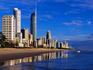 Hi-rise apartment buildings and Surfers Paradise beach.