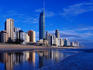 Hi-rise apartment buildings and Surfers Paradise beach.