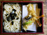 Tenzaru (cold) udon noodles and prawn tempura.