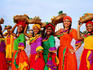 Girls in costume at San Diego festival, Old Town.
