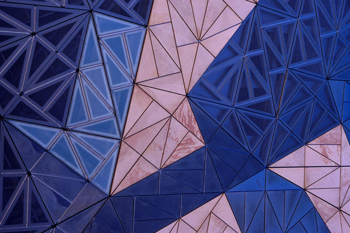 Architectural details of buildings at Federation Square.