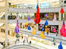 Colourful installation hangs from the ceiling of Gaysorn Plaza.