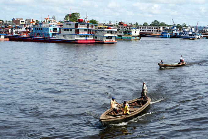Boats at El Huequito, the main port of Iquitos.