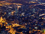 City lights of downtown Bogota, as seen from Cerro de Monserrate at dusk.