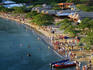Bathing on the popular Playa Grande.