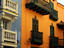 Balconies in the walled city, examples of colonial architecture.