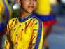 Young girl performing during a New Year presentation.