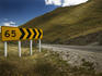 Highway sign along the Crown Range Summit Pass, linking the skifields of Wanaka and Queenstown.