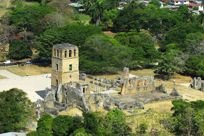 Tower of the cathedral at The Old Panama.