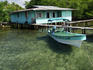 Stilt-perched house at Coral Key, Bastimentos Marine Park.