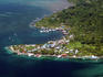 Aerial of Bastimentos village, Bastimentos Marine Park.