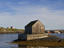 Fishing shack on a small rock island, Blue Rocks near Nova Scotia.