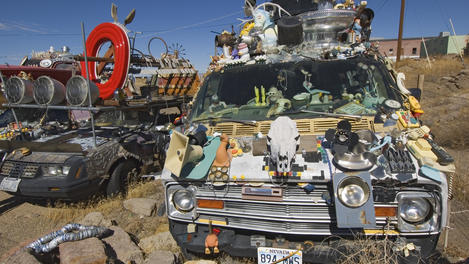 Automobile art at Goldfield Ghost Town, near Las Vegas.