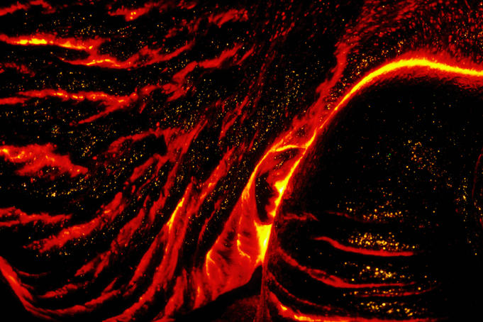 Pahoehoe lava flow from Kilauea Volcano.