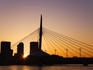 Esplanade Riel Bridge over the Red River.